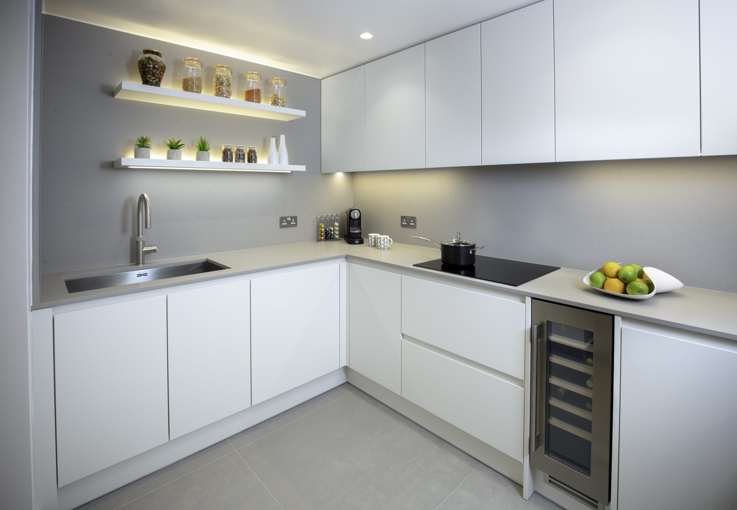 grey and white kitchen london