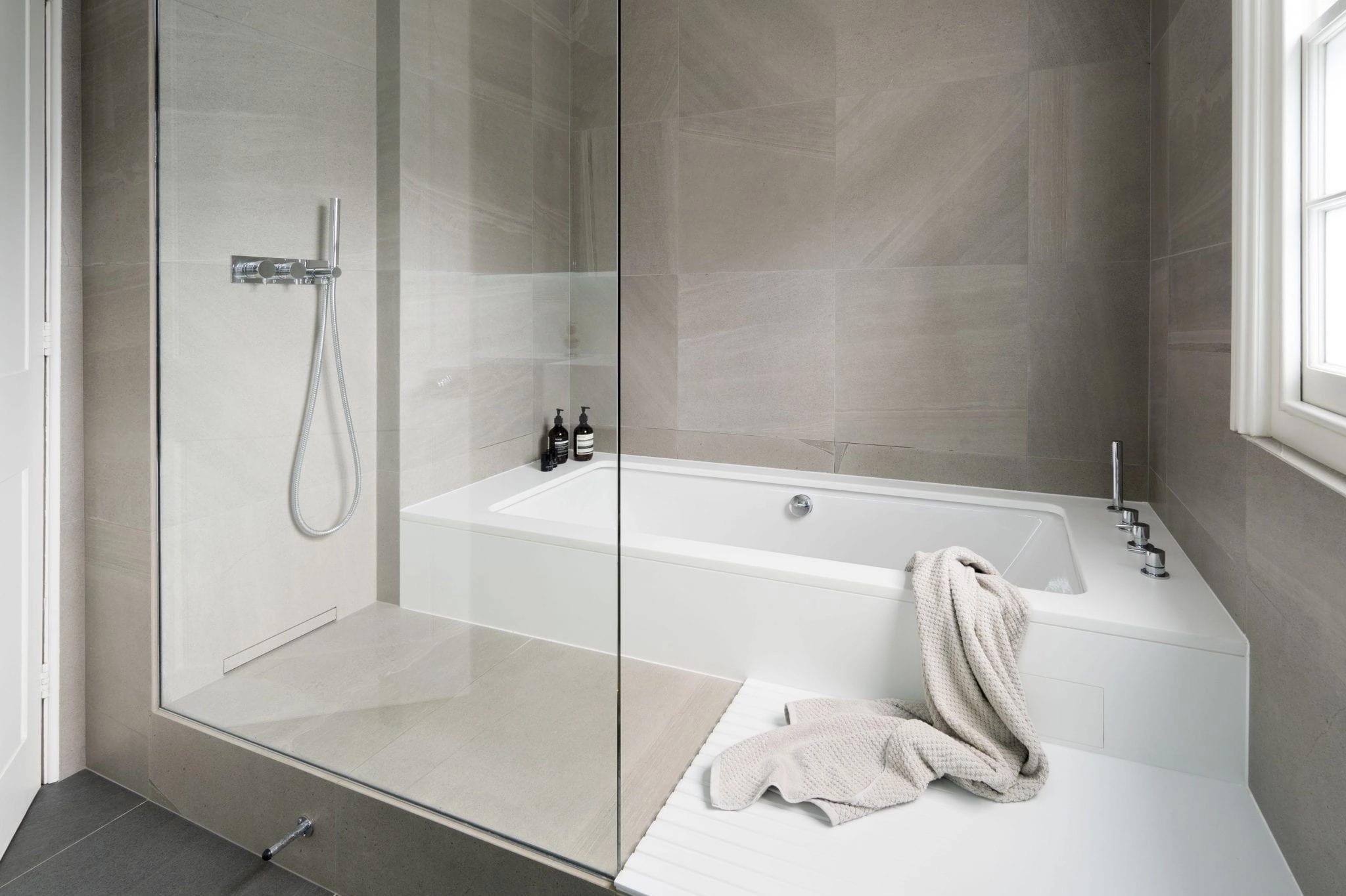 Upmarket boutique family bathroom in london